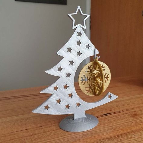 Simple Snowflake, 3d Christmas Tree, 3d Printer Projects, 3d Printing Projects, Harry Potter Christmas, Bell Ornaments, Snowflake Christmas, Christmas Bauble, Christmas Gift Box