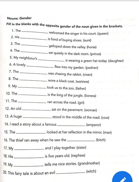 Noun Gender Noun Gender Worksheet For Class 3, Gender Nouns Worksheet For Grade 3, Gender Worksheet Class 3, Gender Worksheet For Class 1, Gender Worksheet Grade 4, Gender Worksheets For Grade 2, Noun Worksheet Grade 3, Gender Nouns Worksheet, Nouns Worksheet Grade 3