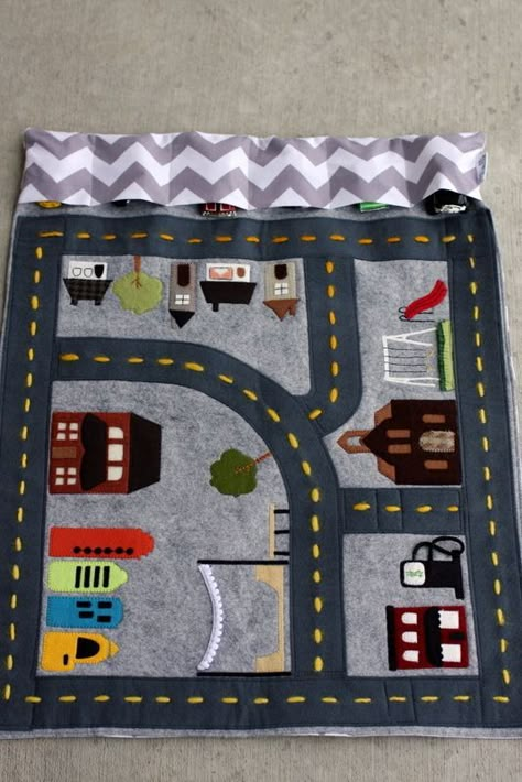 Car Play Mats, Road Rug, Quiet Book Ideas, Play Mats, Quiet Books, Painted Canvas, Baby Diy, Sewing Toys, Busy Book