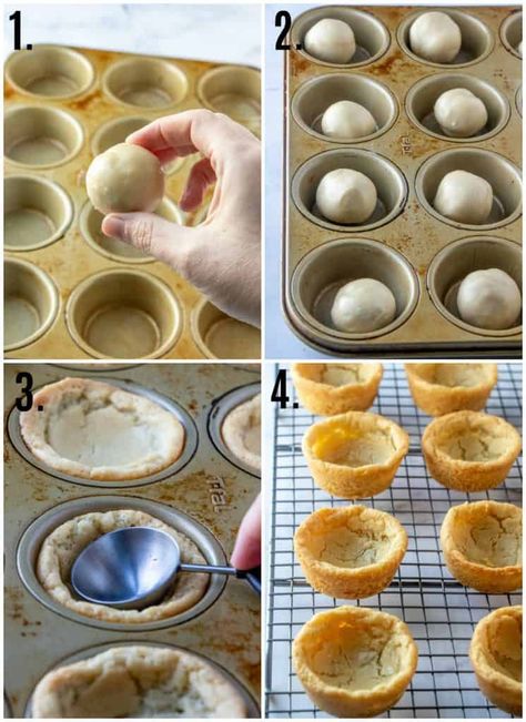 Easy Mug Cookie, Easy Cookie Cups, Cookie Cup Recipes, Mug Cookie Recipes, Microwave Cookie, Mini Muffin Tin Recipes, Recipes Microwave, Pillsbury Cookie Dough, Cookie Dough Cups