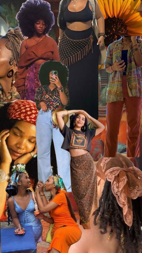 First shuffle piece on here, hehe. im obsessed so far🍀 #earthyvibes #earthtones #blackgirlmagic #grass Neo Soul Clothing, Neo Soul Aesthetic Outfits, Winter Earthy Outfits Black Women, R&b Fashion, Earth Angel Outfits, Neo Soul Aesthetic Fashion, Earthy Rnb Aesthetic, Tems Aesthetics, Earthy Asethic Black Women