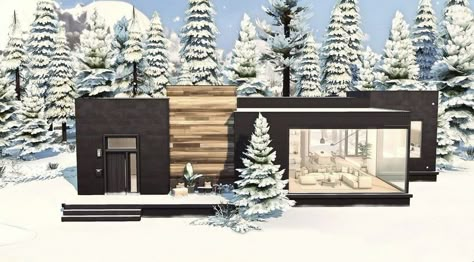 Modern Loft House Plans, Sims 4 Newcrest, Sims 4 Ps4, House In The Snow, Lots Sims 4, Casas The Sims Freeplay, Sims 4 Restaurant, House In Snow, Sims 4 Modern House