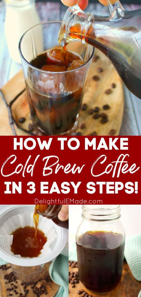 Brew Coffee Recipe, Homemade Cold Brew Coffee, Cold Brew Coffee At Home, Coldbrew Coffee, Iced Coffee Recipes, Make Cold Brew, Starbucks Peppermint Mocha, Homemade Iced Coffee, Cold Brew Coffee Recipe