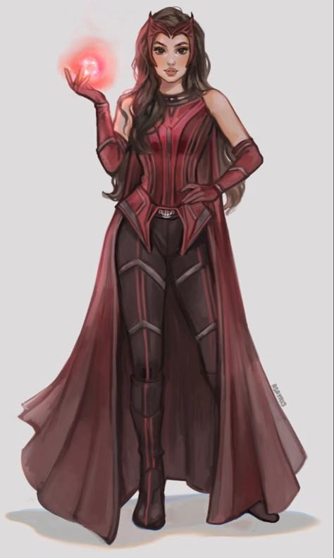 The Scarlet Witch Fanart, Scarlet Witch Outfit Art, Wanda Maximoff Casual Outfit, Scarlett Witch Drawing, Scarlet Witch Comic Costume, Scarlett Witch Fanart, Scarlet Witch Anime, White Witch Outfit, Wanda Maximoff Drawing