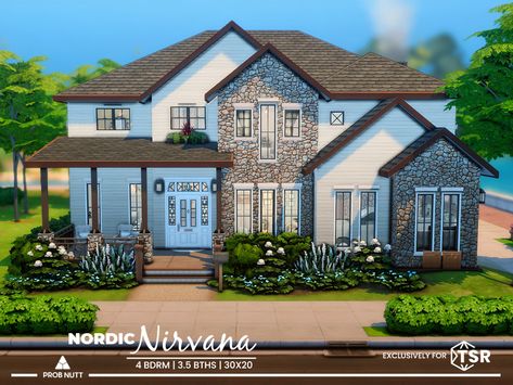 The Sims Resource - Nordic Nirvana Sims 4 Restaurant, The Sims 4 Lots, Sims Houses, Bloxburg Ideas, Sims 4 Build, Sims House, Sims 4 Cc, The Sims Resource, Sims Resource