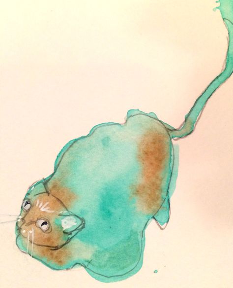 Carla Sonheim's on line class; making a watercolor blob into a cat. Watercolor Blob Art, Blob Animals, Sidewalk Cracks, Blob Art, Art Teaching, Cat Drawing, Art Sketchbook, Style Ideas, A Cat