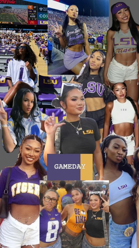 Gameday Outfit Lsu, Homecoming Jeans Ideas, College Football Game Outfit, Football Girlfriend Shirts, Lsu Outfits, College Football Outfits, Lsu Shirt, Lsu Game, Football Girlfriend