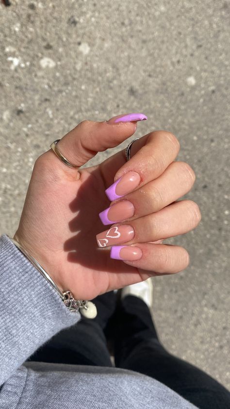 Nails Lilla, Purple Nails, Nude Nails, French Nails, Stylish Nails, Fashion Nails, Nails Inspiration, Cute Nails, Nail Inspo