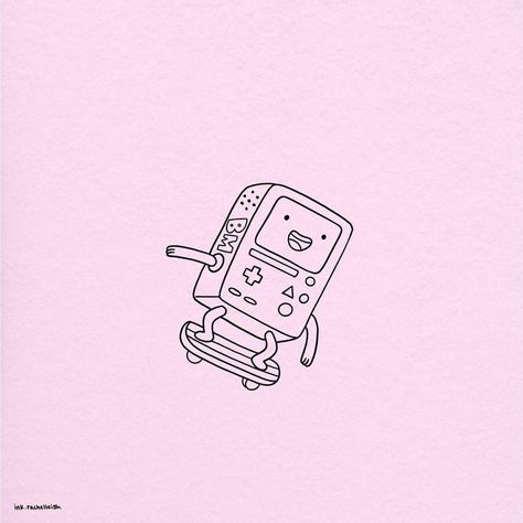 Small Bmo Tattoo, Adventure Time Line Art Tattoo, Bmo Tattoo Design, Bemo Adventure Time Tattoo, Beemo Adventure Time Tattoo, Adventure Time Simple Tattoo, Adventure Time Line Art, Joyboy Tattoo, Bmo Tattoo Adventure Time