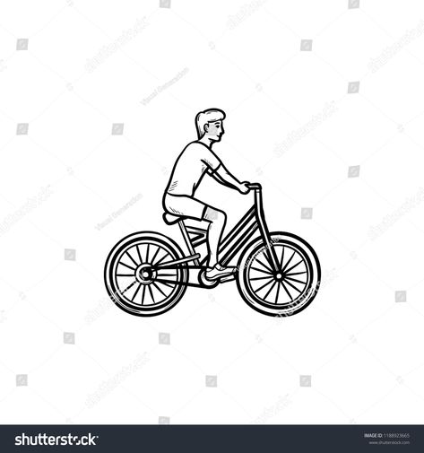 Man riding a bike hand drawn outline doodle icon. Cycle and fitness, recreation and travel activity concept. Vector sketch illustration for print, web, mobile and infographics on white background. #Ad , #SPONSORED, #icon#doodle#Cycle#recreation Man On Bike Drawing, Ride Drawing, Cycle Drawing, Bike Logo, Bike Drawing, Bike Sketch, Riding Bike, Riding A Bike, Doodle Icon