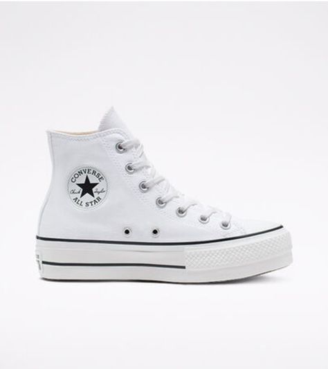 Chuck Taylors Platform, Canvas Platform Chuck Taylor All Star, Shoes Basic, Cute Converse Shoes, Womens High Top Shoes, Cute Converse, Converse Platform, Shoes For School, Chuck Taylor All Star Lift