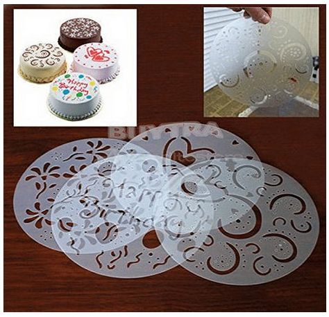 Cake Stencils - Simple and Easy! - A Thrifty Mom - Recipes, Crafts, DIY and more Stencil Cake, Cake Stencils, Faux Cake, Pastry Design, 4th Birthday Cakes, Rolling Fondant, Biscotti Cookies, Cake Stencil, Spice Racks