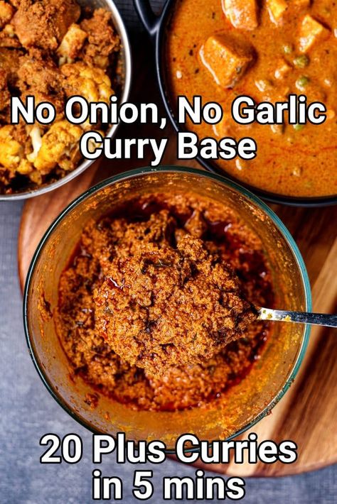 Garlic Curry, Curry Base, Akki Roti, Jain Recipes, Minimalism Challenge, Hebbar's Kitchen, Indian Curries, Garlic Recipe, Spicy Snacks Recipes