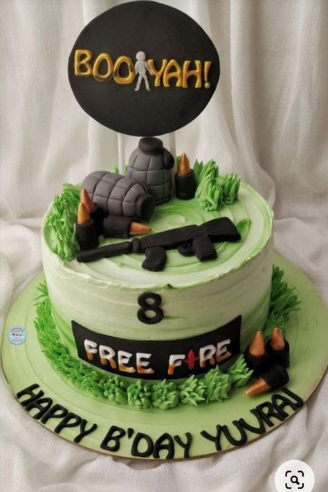 Free Fire Cakes For Boys, Free Fire Birthday Party Ideas, Free Fire Birthday Cake, Free Fire Cake Design, Fire Cake Design, Cake Free Fire, Fire Cake Ideas, Pastel Free Fire, Fire Birthday Cake