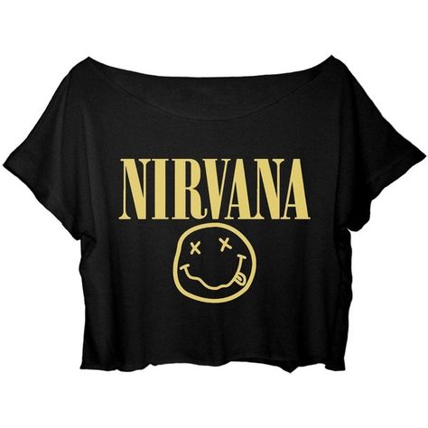 ASA Women's Crop Top Nirvana Shirt Kurt Cobain Nirvana T-Shirt (82 BRL) ❤ liked on Polyvore featuring tops, t-shirts, shirts, crop tops, black, shirt top, crop t shirt, shirt crop top, crop tee and cut-out crop tops Black Crop Shirt, Nirvana Tee, Nirvana Shirt, Black Crop Tee, Shirts Crop Tops, Kurt Cobain Nirvana, Cropped Tee Shirt, Nirvana Kurt, Shirt Crop Top