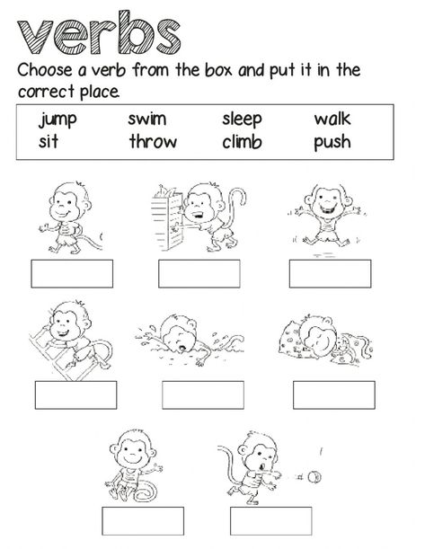 Past And Present Tense Worksheets, Present Tense Worksheets, Verbs Kindergarten, Action Verbs Worksheet, Grammar Interactive Notebook, 2nd Grade Reading Worksheets, Verbs Worksheet, Cvc Words Kindergarten, Verb Worksheets