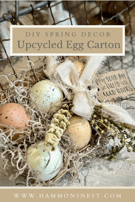 Pinterest Image Hammons Nest spring egg carton decor Cottage Birdhouse, Spring Craft, Spring Projects, Easter Inspiration, Dollar Tree Diy Crafts, Easter Printables, Easter Crafts Diy, Cricut Craft Room, Egg Carton