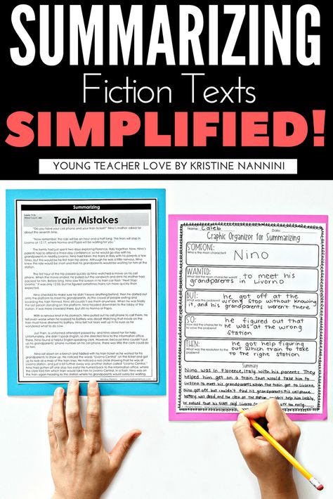 FREE! Graphic Organizers: Summarizing Fiction Texts Simplified! - Help your upper elementary students better learn how to summarize text with the great ideas and activities at this blog post. You get a FREE printable graphic organize for 3rd, 4th, 5th, and 6th grade students. Plus check out the anchor chart and book suggestions. These are sure to make teaching the strategy of summarizing a bit easier! (third, fourth, fifth, sixth graders, home school, homeschool) #YoungTeacherLove Fiction Anchor Chart, Teaching Summarizing, Teaching Summary, Summarizing Fiction, Summarizing Activities, English 101, Free Graphic Organizers, Summary Writing, Reading Assessment