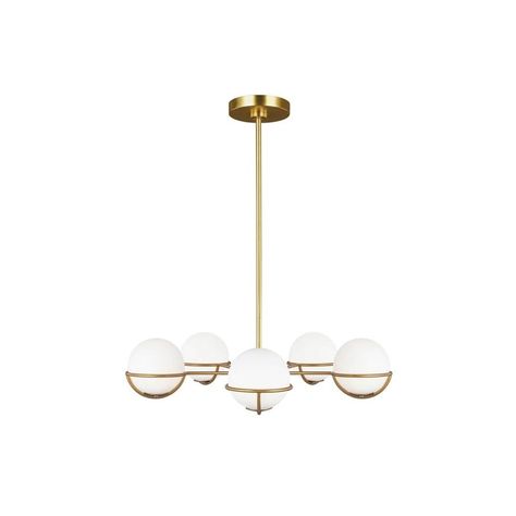 ED Ellen DeGeneres Apollo 5-Light Downrod Mount Chandelier by Bed Bath & Beyond - Dwell Queen Anne Victorian House, Ellen Degeneres, Prefab Homes, Modern Homes, Glass Globe, Queen Anne, Metallic Accents, Victorian Homes, Midcentury Modern