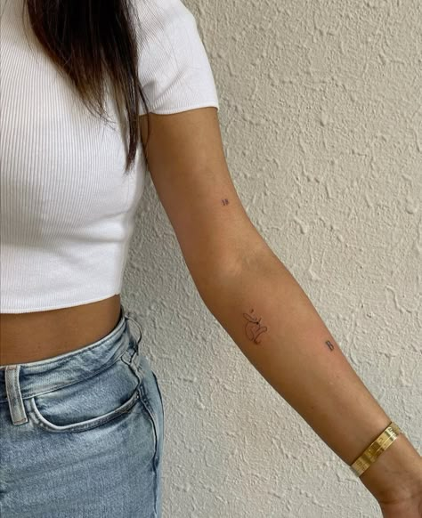 Arm tattoo, tiny tattoo Chinese Tattoo Placement, Forearm Tattoo Placement Women, Arm Tiny Tattoo, Mini Tattoo Arm, Mini Arm Tattoos, Rectangular Tattoo, Fine Line Wrist Tattoo, Small Tattoos Arm, Minimalist Tattoo Sleeve