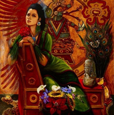 Art Chicano, Hispanic Art, Mexican Artwork, Latino Art, Mexican Culture Art, Aztec Culture, Aztec Warrior, Medicine Woman, Aztec Art