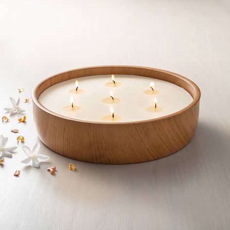 A Tranquil Candle: Sandalwood Clay Large 7-Wick Faux Wood Seasonal Candle Wooden Container, Clay Candle, Hearth & Hand With Magnolia, Wooden Wick Candles, Seasonal Candles, Wooden Candles, Hearth And Home, Hearth And Hand, Bowl Candle