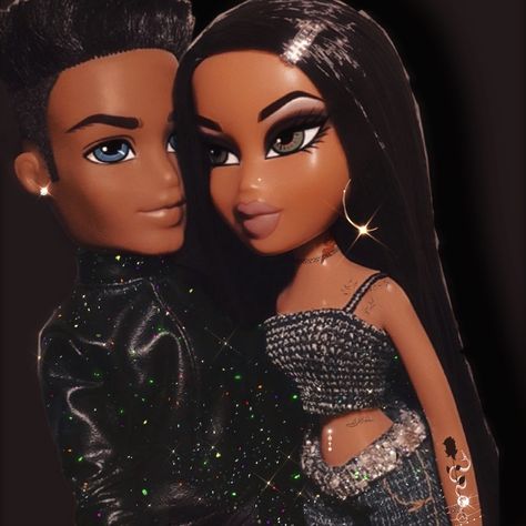 Bratz Couple, Disney Princess Tattoo, Black Bratz Doll, Bratz Doll Outfits, Powerpuff Girls Fanart, Brat Doll, Bratz Girls, Girls Together, Doll Aesthetic