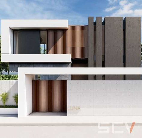 SCV – Constructeur de Maisons Individuelles Contemporary Facade Design Residential, Modern Facade House, Facade Ideas Architecture, Villa Facade Design Modern, Minimalist Villa Design, Facade House Modern, Modern Villa Facade, Modern Facade Design, House Facade Design