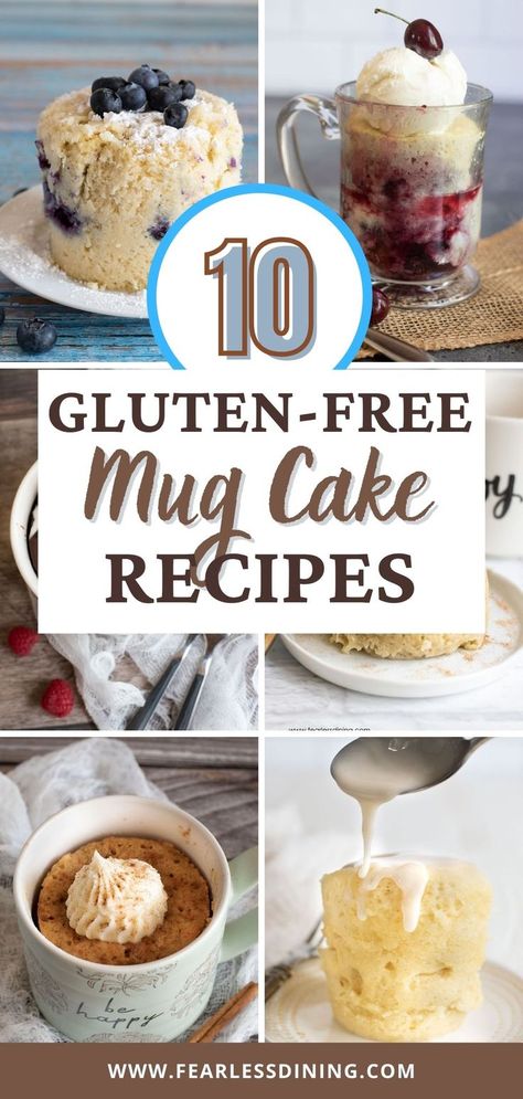 Microwave Cakes, Mug Cake Recipes, Gluten Free Mug Cake, Glutenfri Baking, Gluten Free Snickerdoodles, Gluten Free Cake Recipe, Mug Cakes, Gluten Free Desserts Recipes, Chocolate Mug Cakes