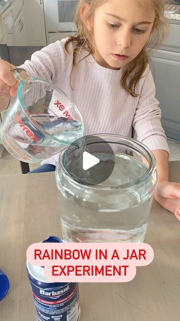 Deena Keller on Instagram: "Rainbow in a Jar 🌈 have you tried this experiment before?  🌈This is such a fun and simple one! It’s a must try activity for this spring!  💦Add water to a jar! Fill it almost all the way up with water  ☁️Then add foaming shaving cream at the top of the jar for the clouds   🌈In bowls add a few drops of food color and a little water   Use droppers to drop in the colors in the jar!   🌈Watch the colors fall in the jar ! #science" Rainbow In A Jar, Rainbow Experiment, Rainbow Pasta, Science Experiment For Kids, Kid Experiments, Colorful Clouds, Spring Activities, Activities Games, February 22