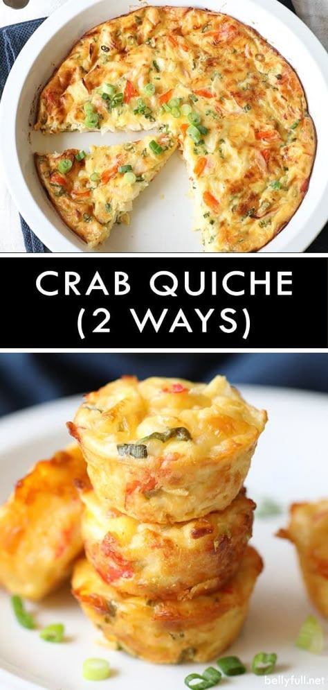 Crustless Crab Quiche, Seafood Quiche, Quiche Bites, Crab Quiche, Crab Appetizer, Crab Dishes, Quiche Recipes Easy, Crab Recipes, Quiche Recipes