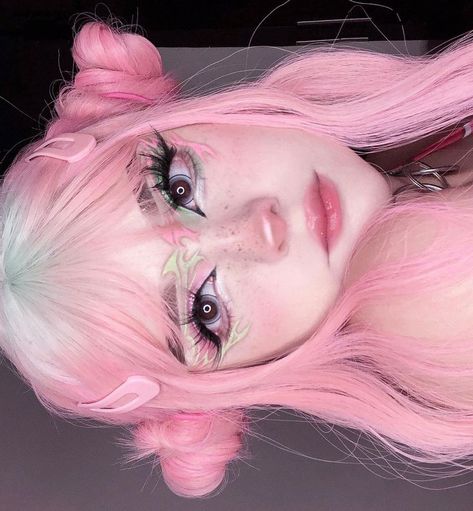 Kawaii Pink Makeup, Kawaii Halloween Makeup, Anime Blush Makeup, Cute Anime Makeup Looks, My Melody Makeup Look, Cute Anime Makeup, Yami Kawaii Makeup, Kawaii Makeup Looks, Anime Makeup Looks