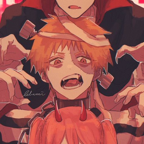 csm halloween matching pfp Anime Halloween Pfp Matching, Group Pfps, Persona Anime, Cute Headers For Twitter, Anime Halloween, Cute Headers, Matching Halloween, Anime Version, Man Icon