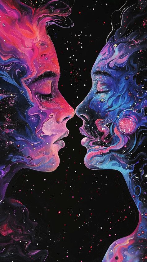 Dive into a vibrant odyssey of love with this colorful abstract painting, encapsulating a captivating couple's love story. Witness the eternal dance of the Divine Masculine and Divine Feminine in a kaleidoscope of emotions. Rediscover the essence of romance and embark on a journey to find out more about the One who truly loves you.💙 Ethereal Love, Paint Inspo, Twin Flame Relationship, Ethereal Wedding, Cosmic Art, Garden Spring, Energy Art, Colorful Abstract Painting, Twin Flames