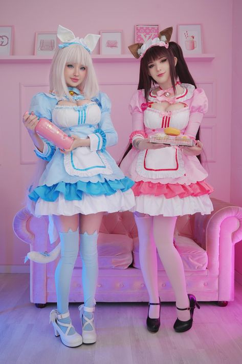 Maid Outfit Cosplay, High Socks Outfits, Pastel Goth Outfits, Cosplay Cute, Maid Cosplay, Lolita Outfits, Sock Outfits, Kawaii Cosplay, Cute Dress Outfits