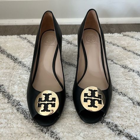 Tory Burch Kara Wedge Peep Toe LIKE NEW (65 mm) Tori Burch, Sell On Poshmark, Tory Burch Flats, The Deal, Rock Star, Tory Burch Shoes, Helping Others, My Favorites, Tory Burch