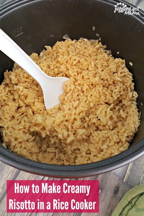 Rice Cooker Risotto, Quick Risotto, Aroma Rice Cooker, Quick Rice, Rice Maker, Parmesan Risotto, Rice Cooker Recipes, Risotto Rice, Creamy Rice