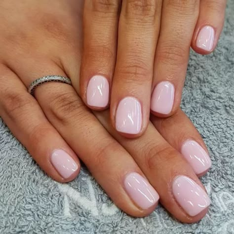 Light Color Nail Polish, Summer Nude Nail Colors, Pretty Nail Colors For Fall, Pale Pink Short Nails, Light Pink Manicure Ideas, Light Pink Neutral Nails, Light Pink Homecoming Nails, Light Pink Wedding Nails, Simple Nail Colors