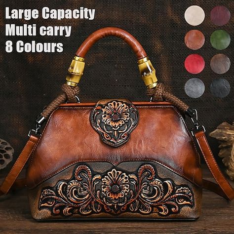 Category:Handbag,Shoulder Bag,Crossbody Bag; Embellishment:Embossed; Gender:Women's; Type:Boston Bag; Occasion:Holiday,Party,Daily; Material:PU Leather; Width:11; Height:20; Function:Lightweight,Large Capacity,Durable,Multi Carry; Pattern:Color Block,Flower,Folk; Listing Date:10/09/2023; Production mode:External procurement; Length:29 Old Money Handbags, Best Shoes For Travel, Fancy Handbags, Shoes For Travel, Unique Leather Bag, Luxury Crossbody Bag, Leather Handbag Patterns, Classy Purses, Fluffy Bag