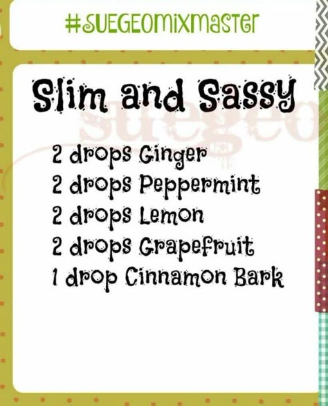 Doterra Slim And Sassy, Essential Oil Roller Bottle Recipes, Slim And Sassy, Eo Blends, Essential Oil Usage, Essential Oil Combinations, Doterra Essential Oils Recipes, Essential Oil Diffuser Blends Recipes, Essential Oil Remedy