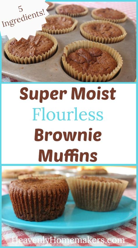 Super Moist Flourless Brownie Muffins - Perfect for a Lunch Box! | Heavenly Homemakers Flourless Brownie, Flourless Muffins, Peanut Butter Brownies Recipe, Meals To Freeze, Food Lunch Ideas, Non Sandwich Lunches, Cake Batter Dip, Meals For New Moms, Weekday Recipes