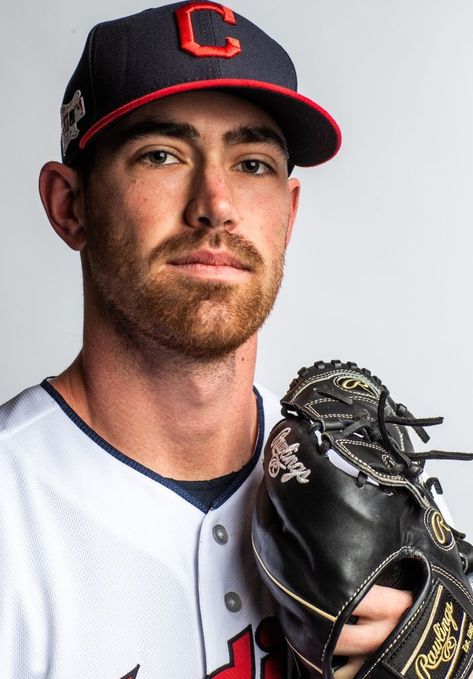 Cleveland Indians Shane Bieber during media day at the Indians spring training facility in Goodyear Arizona. 2019. Baseball Media Day, Baseball Media Day Poses, Baseball Photoshoot, Baseball Poses, Media Day Poses, Kansas Jayhawks Basketball, Goodyear Arizona, Old Baseball Cards, Baseball Photography