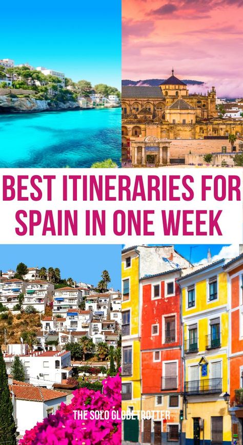 How to Explore Spain in a Week – Best Possible Itineraries(+tips). If you are contemplating what to do in Spain in a Week, you have come to the right place – In this comprehensive post, I will share five different options for planning an incredible one week in Spain. 1 Week In Spain, One Week In Madrid, Travel To Spain Tips, 7 Days In Spain Itinerary, Spain In The Summer, Spain Itinerary One Week, Best Places In Spain, What To Wear In Spain In May, Where To Go In Spain