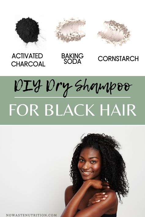 Three ingredient recipe for homemade dry shampoo for black or dark hair! All natural and toxic free!   #diydryshampoo #homemadedryshampoo #naturaldryshampoo #dryshampoorecipe #dryshampooblackhair Homemade Dry Shampoo For Dark Hair, Arrowroot Dry Shampoo Diy, Diy Dry Shampoo Dark Hair, Natural Dry Shampoo Diy Dark Hair, Natural Dry Shampoo Diy, Black Hair Dry Shampoo, Non Toxic Dry Shampoo, Dry Shampoo Dark Hair, Baking Soda Dry Shampoo