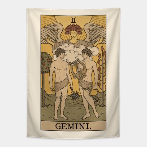 Gemini x The Lovers -- Choose from our vast selection of tapestries to match with your desired size to make the perfect custom tapestry. Pick your favorite: Movies, TV Shows, Art, and so much more! Available in small, medium, large. Perfect for decorations in apartments, bedrooms, and dorm rooms. Gemini Tarot Card, Tarot Card Tapestry, Gemini Tarot, The Lovers, Tarot Card, Apartments Bedrooms, Custom Tapestry, Tarot Cards, Dorm Rooms