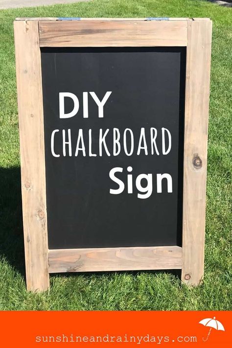 Build your own rustic DIY Chalkboard Sign! We show you how with step by step directions and lots of pictures! #chalkboardsign #aboardsign #SARD Diy Open Sign, Sandwich Board Design, Homemade Chalkboard, Acoustic Panels Diy, Diy Easel, Make A Chalkboard, Diy Chalkboard Sign, Chalkboard Stand, Chalkboard Easel