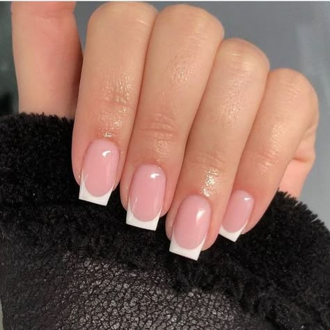 Gel Nails French, Nagel Tips, French Tip Acrylic Nails, Girly Acrylic Nails, Work Nails, French Acrylic Nails, Classy Acrylic Nails, Her Nails, Acrylic Nails Coffin Short