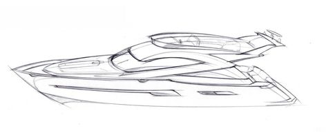 Boats Drawing, Yacht Sketch, Yacht Exterior, Boat Sketch, Drawing Perspective, Boat Drawing, Sketching Tips, Speed Boat, Boat Stuff