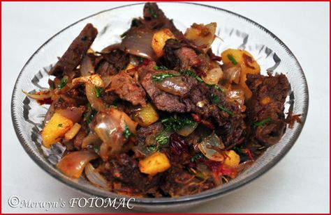 Goan Roast Beef Chilli Fry - Hilda's Touch Of Spice Mangalorean Food, Chilli Fries, Srilankan Recipes, Kerala Dishes, Beef Roasts, Beef Chilli, Goan Food, Pork Bbq, Touch Of Spice