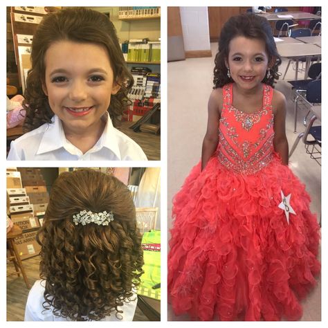 Natural Pageant Hair For Kids, Natural Pageant Hair, Girl Pageant Hair, Toddler Pageant Hair, Girls Pageant Hair, Pageant Hair Styles, Glitz Pageant Hair, Beauty Pageant Hair, Pageant Hair For Kids